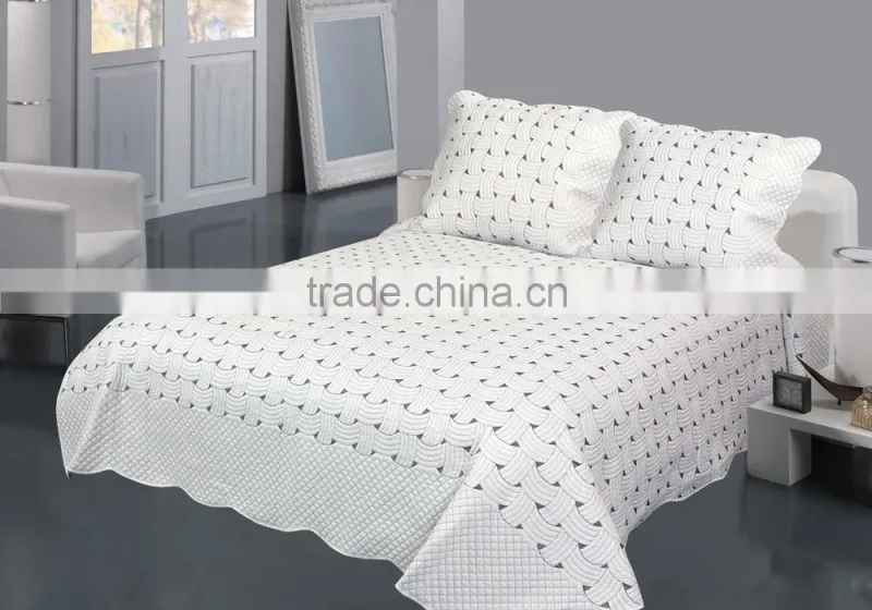 2015 New designs,cheap plain bedspread bedsheets quilt throw set
