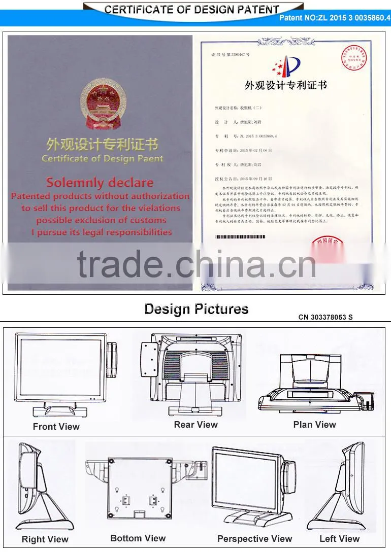 Factory Directly Exported Pos System Dual Screen,15 Inch LCD Pos Machine From Professional Pos Manufacturer