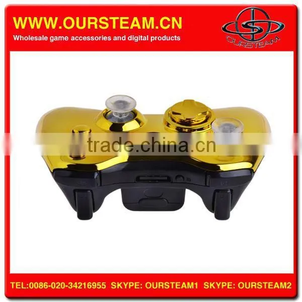 Chrome Golden Video Game Controller For XBOX 360 Wireless