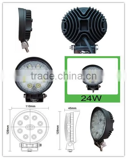 12V 24W Motorcycle Led Work Light Off Road Led Light