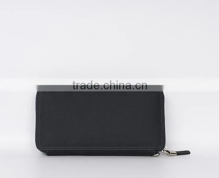 Fine man genuine cow leather wallet short style zipper wallet