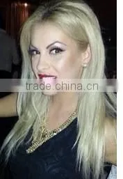 wholesale alibaba professional quality brazilian cheap remy human hair light blonde color long hair wig