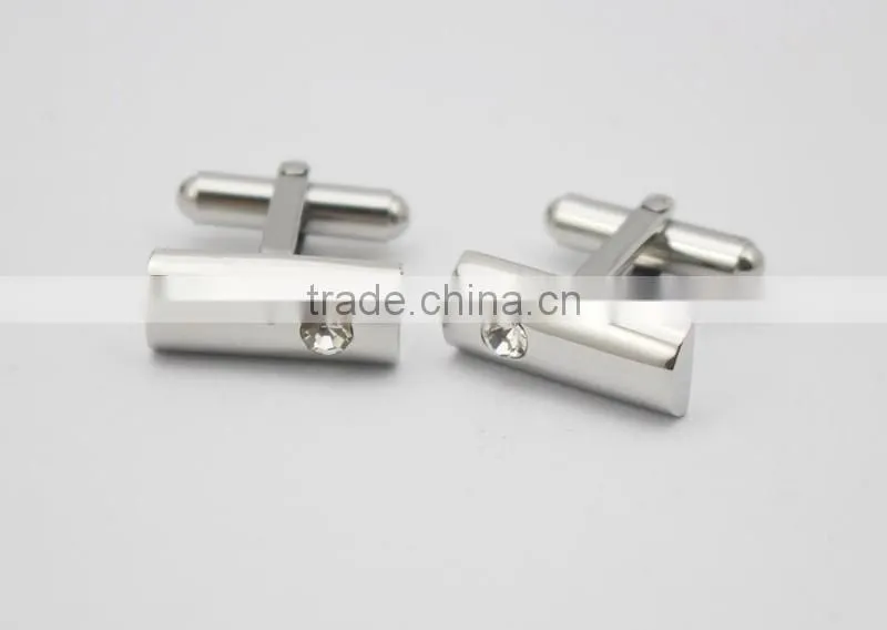 CZ Crystal Stone Stainless Steel Cufflinks For Men's Shirts
