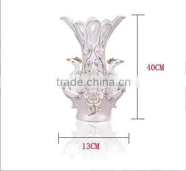 fashion gold outline peacock white vases for wedding centerpieces