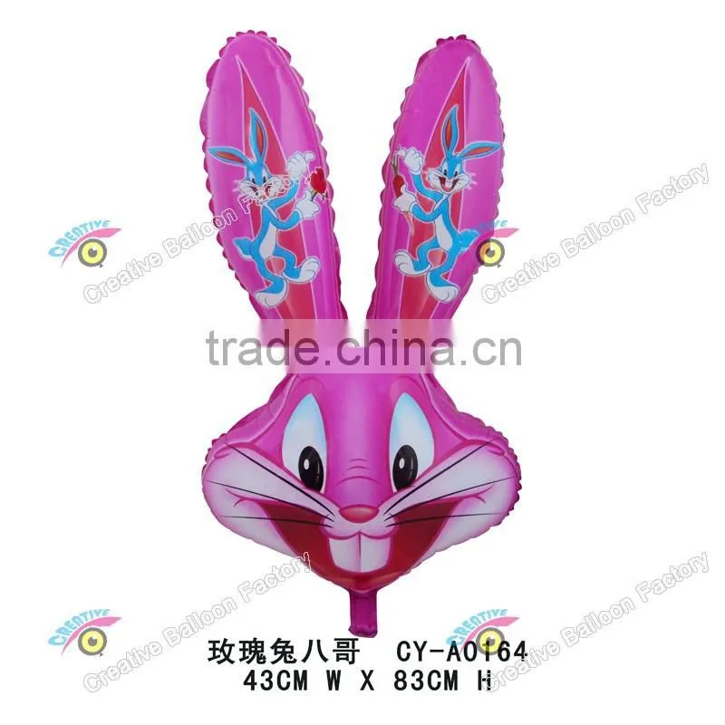 2016 rabbit head shaped foil balloons aluminum foil balloons