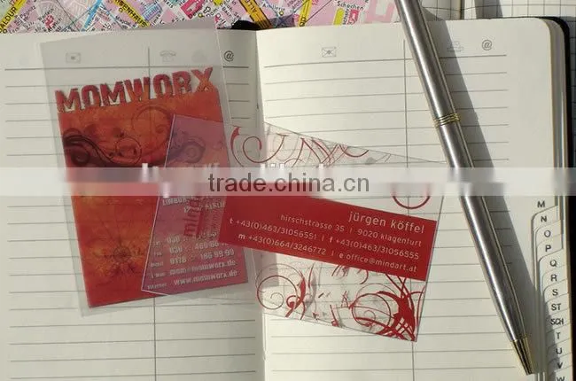 thick transparent white printed business card with QR code(M-PC010)
