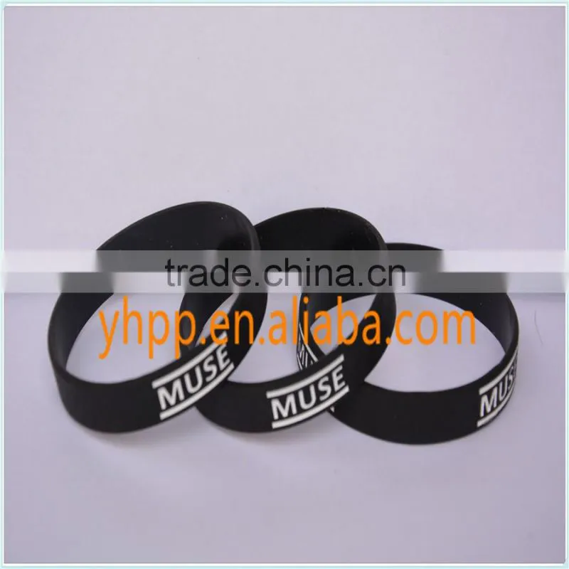 Custom Muse Ink-filled Silicone Debossed Wristband Bracelet for Music Fans