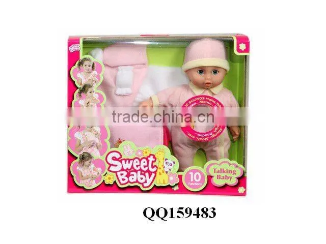 16 inch lovely baby doll with IC-papa,mama,cry laugh