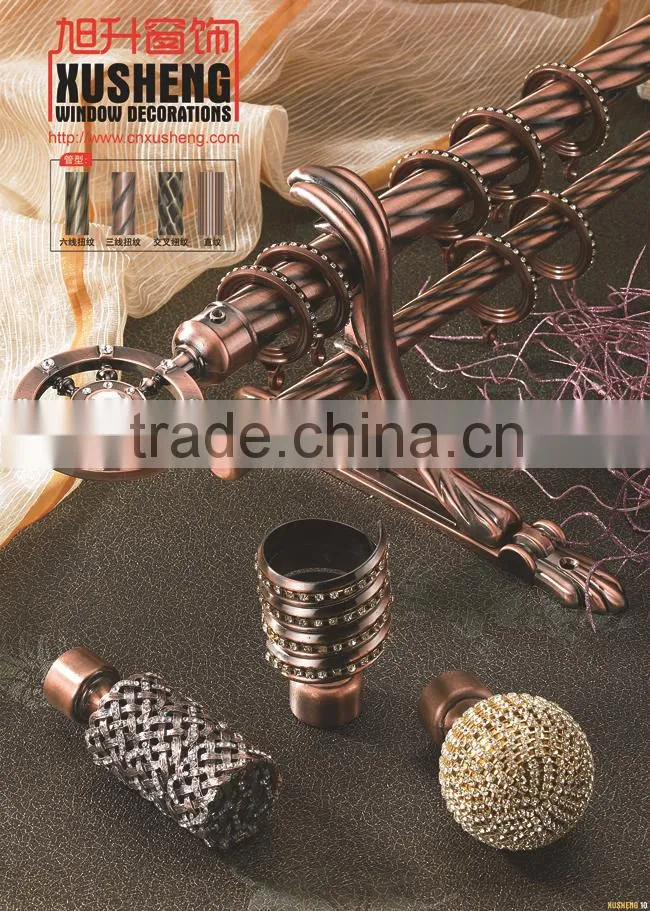 2016 New models curtain rods leaf finial