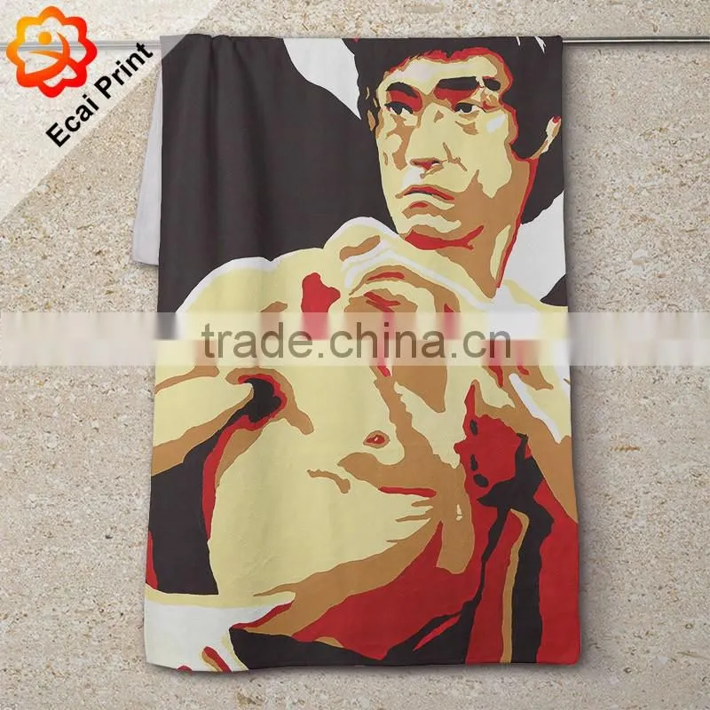 2016 high quality customize printed micro fiber hotel towel