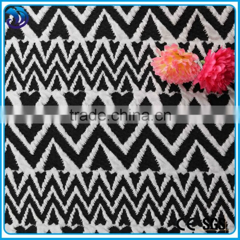 classcial design white and black Formal jacquard fabric for garment