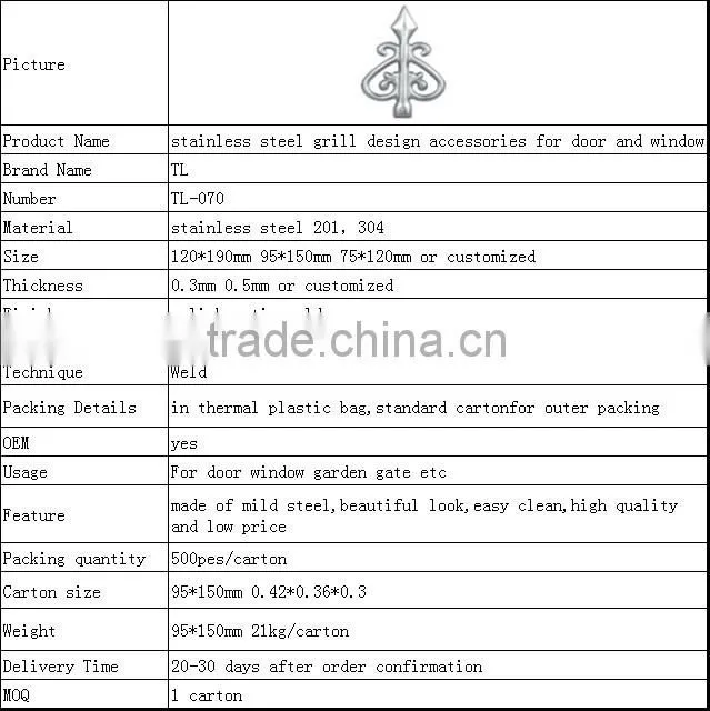 stainless steel grill design accessories for door and window