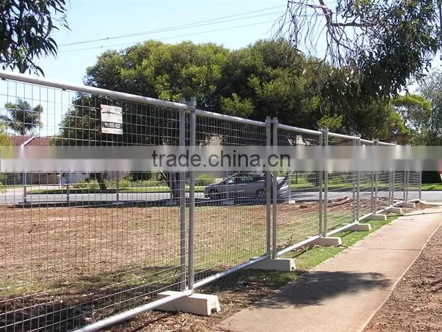 Cheap galvanized temporary fencing, concrete filled block temporary fence base
