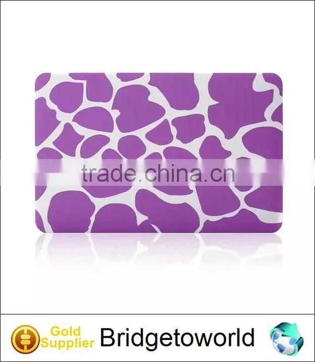 New Purple Pink Leopard Hard shell for Macbook Water Paste Injection Hard PC Shell Cover Case for MacBook