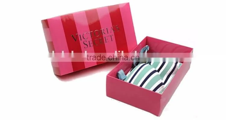 Printed ODM rectangle shape spot color printing hat underwear paper lingerie packaging box