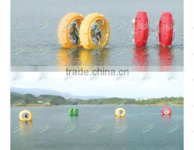 Exciting rolling water game with water bike
