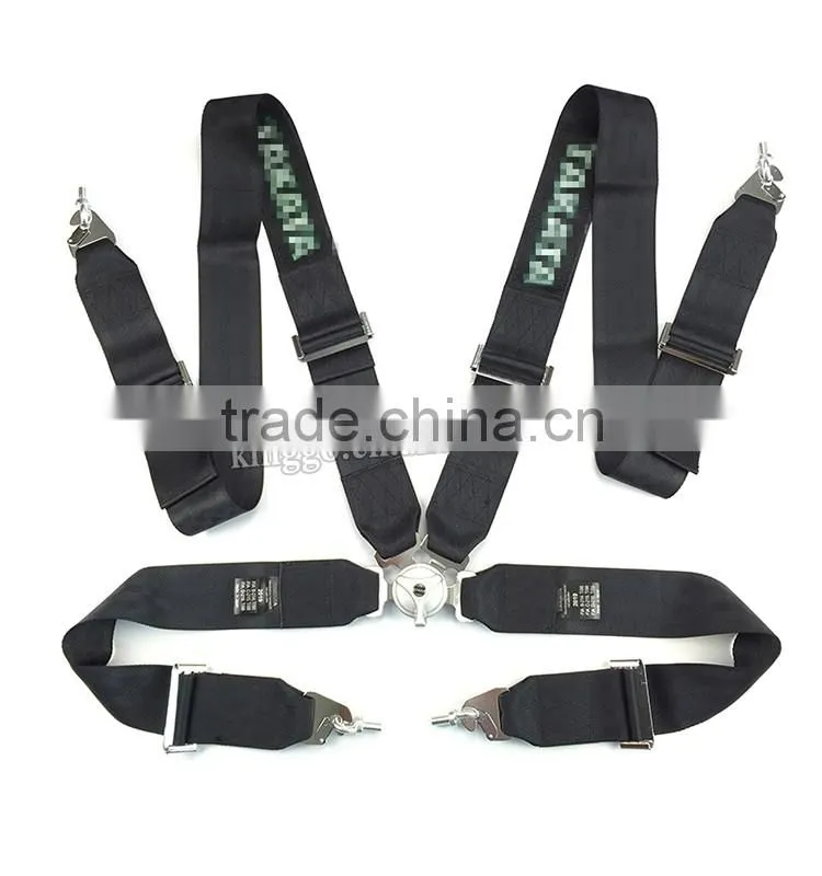 High Quality Quick Release 4 Points Black Racing Harness Seat Belt Fia