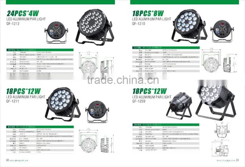 QF-1210 LED Aluminum par led stage lighting 18pcs*8w 4 in 1
