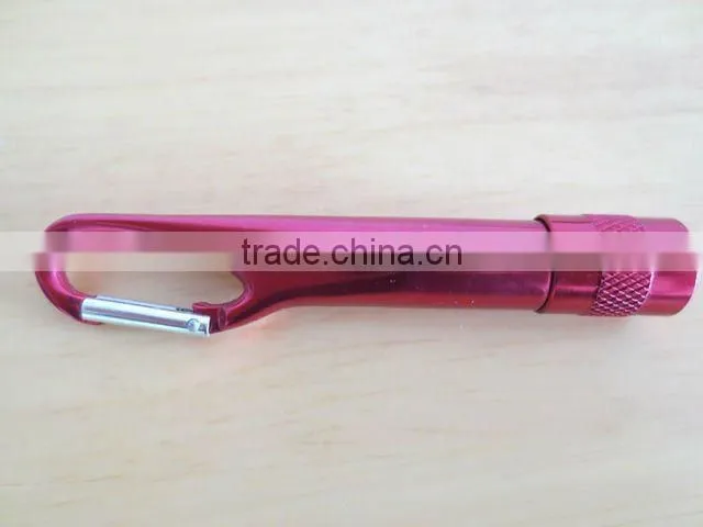 Aluminium mini carabiner LED Flashlight/Torch with rotating switch