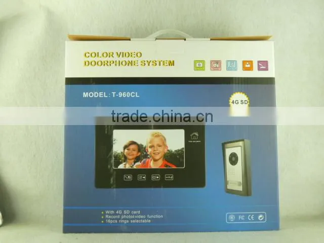 7" TFT door phone video entry system apartment video door phone system video home security alarm