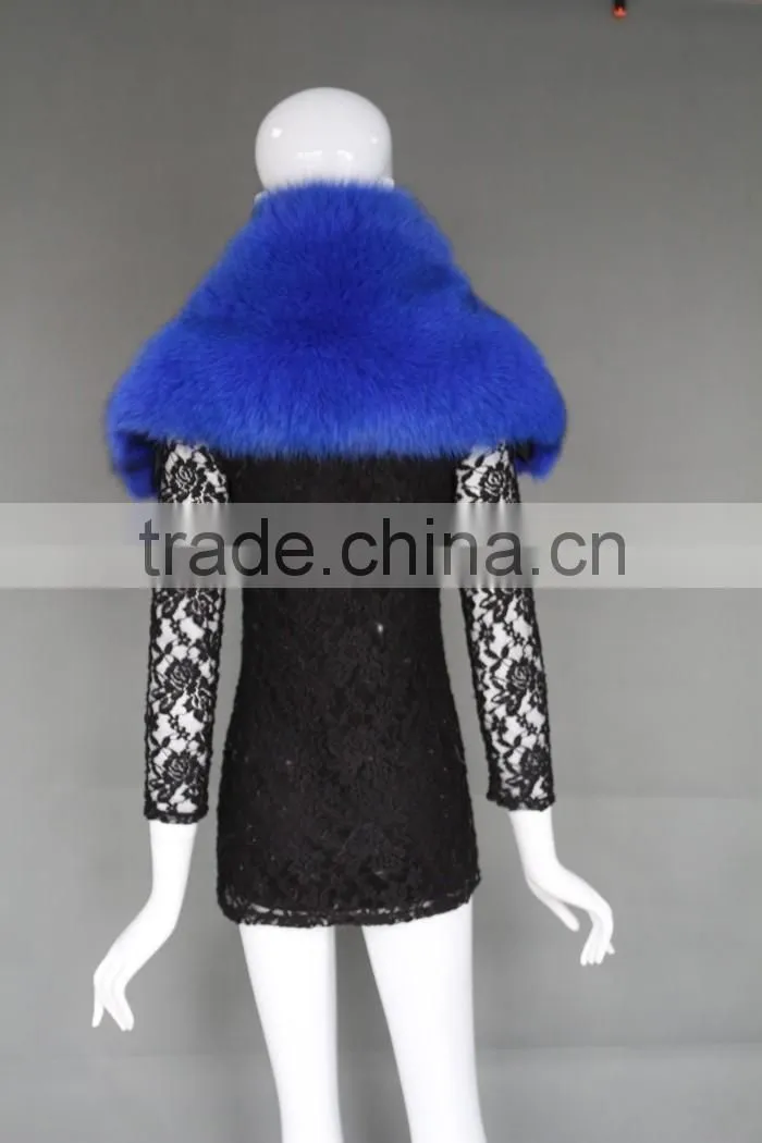 real fur trim / wholesale fox fur trim /detachable fox fur collar