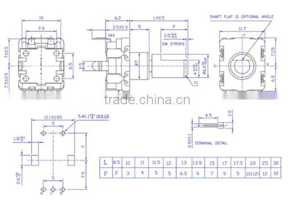 HW-11ES5H20B Rotary Shaft Encoder Incremental type high accuracy Encoder in all dimensions