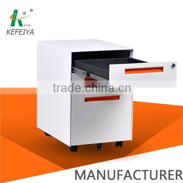 patent handles white 3 drawer metal mobile filing pedestal