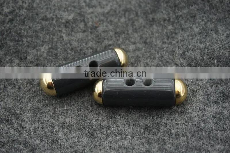 chinese wenzhou button factory direct resion plus metal 2-holes toggle button for clothing