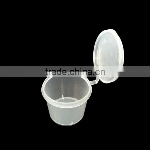 PP plastic small hard portion/sauce cups for tasting and flat lid