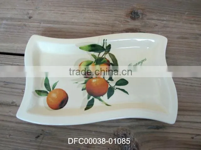 Ceramic White Mug with Orange Decal in Three Sizes for Choosing