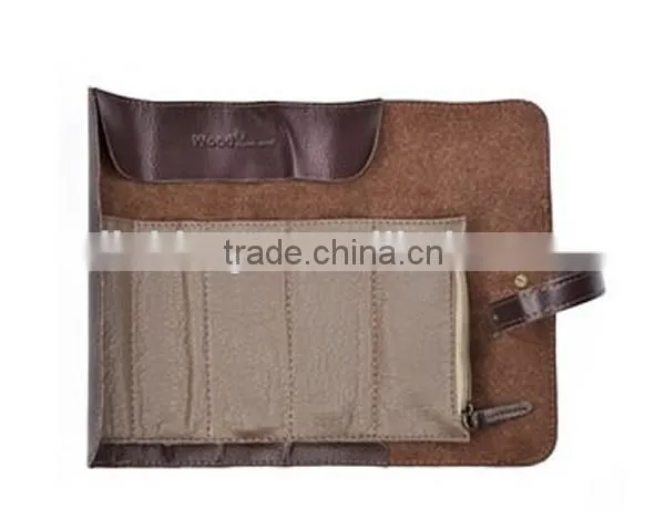 PU Leather Vintage Rollup Style Multiple Purpose Soft Pencil Case Bag