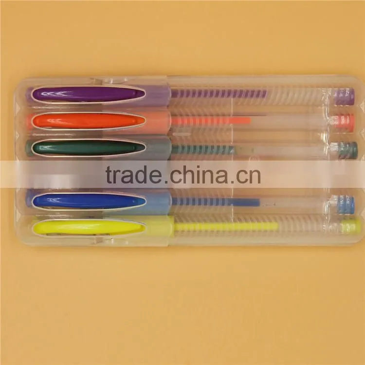 2015 hot sale plastic neon gel ink pen set(G-102)