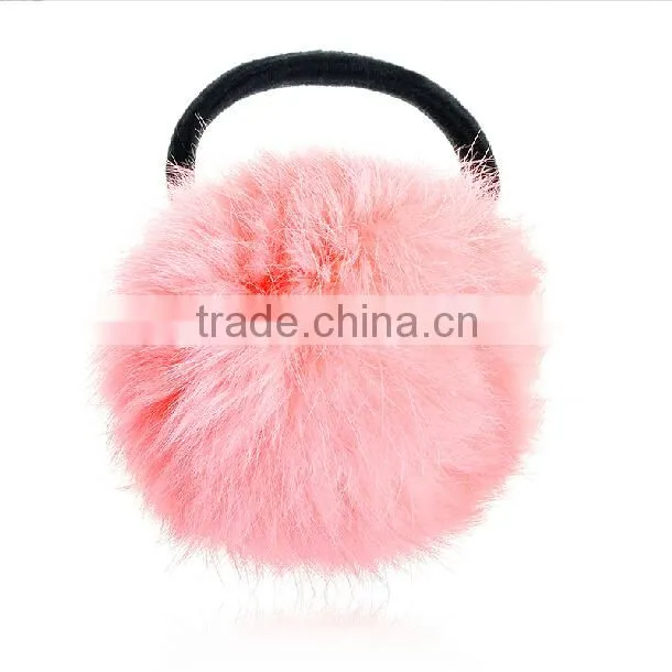 Headband with Rabbit Fur Pompon