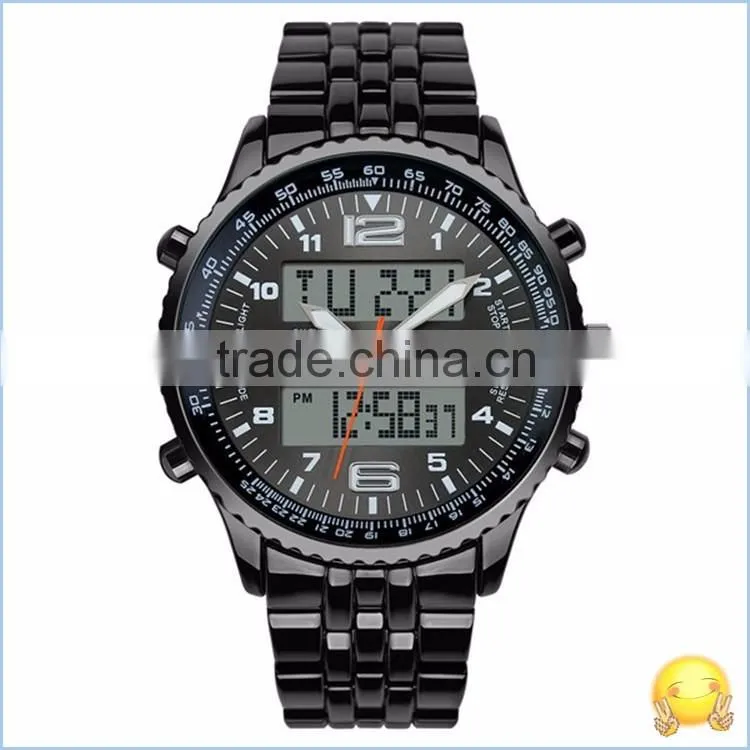 30M Water Resistant skmei New Black Metal Cheap LED Watches For Men