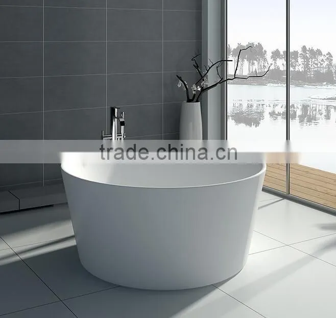 Italia classic design natural stone and resin stone round bathtub for bathroom furniture,freestanding solid surface bathtub