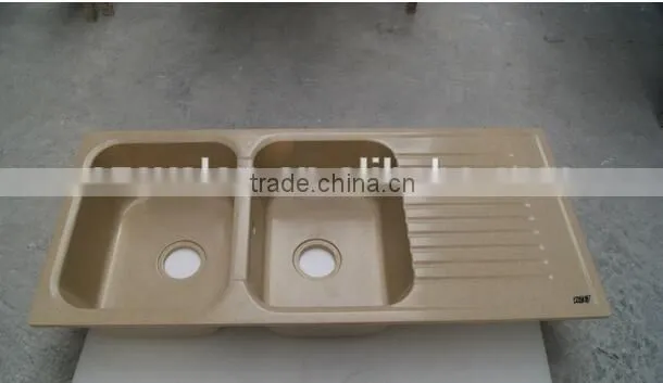 high back kitchen sink / acrylic stone kitchen sink,artificial stone double kitchen sink ,resin stone sink