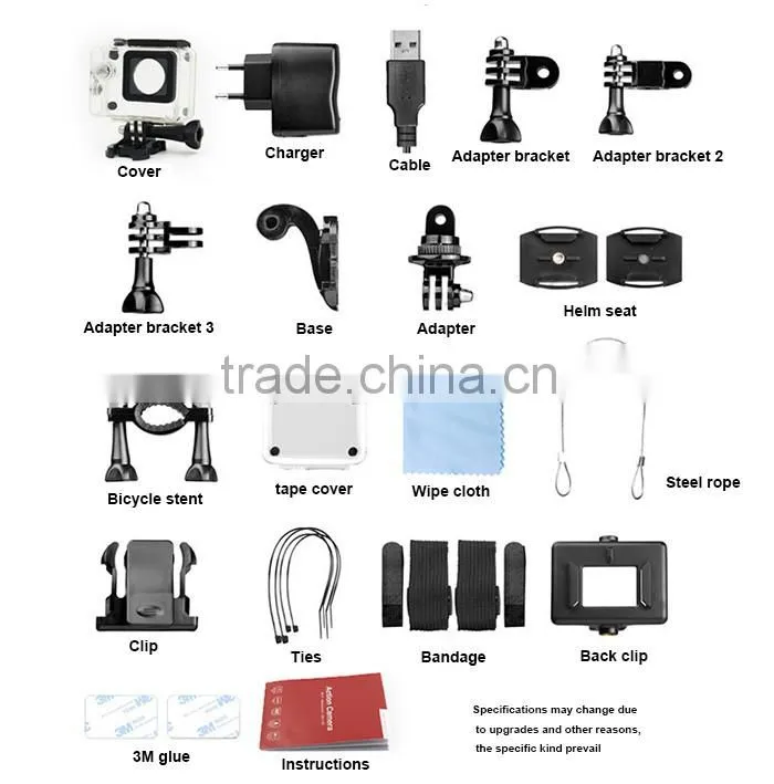 HD 1080p ip camera H8R 360 remote control sport camera
