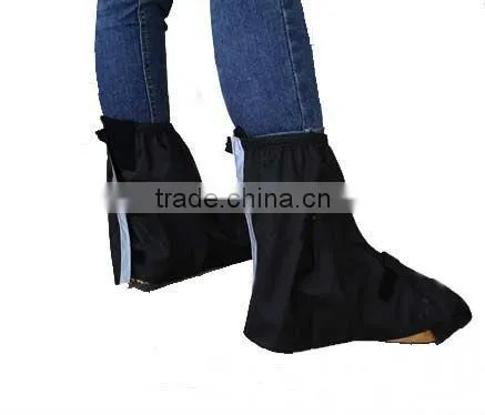 Black safety overshoeswith reflective tape