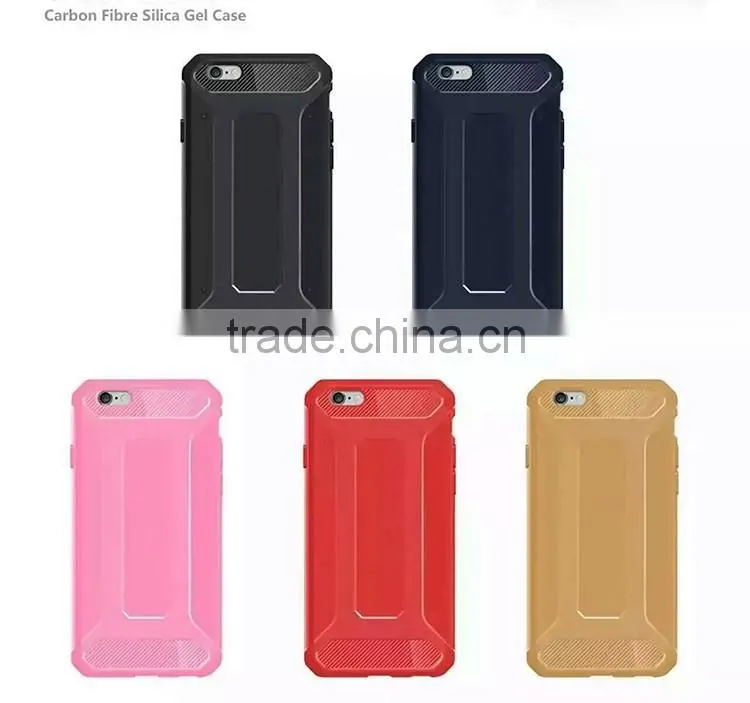 Shock proof custom carbon fiber pattern silicon mobile phone case cover for iPhone 6 / 6s
