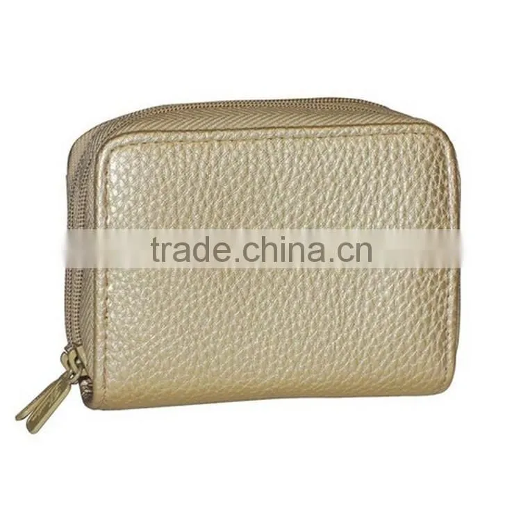 Womens Identity Safe Card Pebble Grain Wallet Fashion PU Leather Card wallet