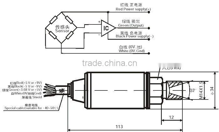 Pressure transducer sensor