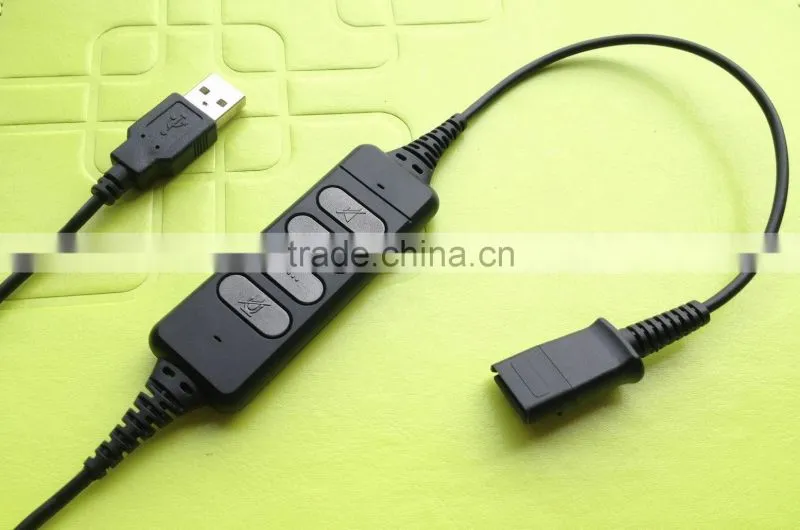 NEW! High quality PLT compatible usb adapter voip headset adapter usb voip adapter