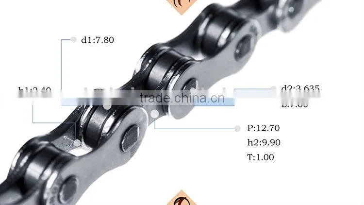 directe price high quality speed strength auto vendor roller chain/carbon fiber Bicycle chains 408, 1/2''*3/32'' made in china