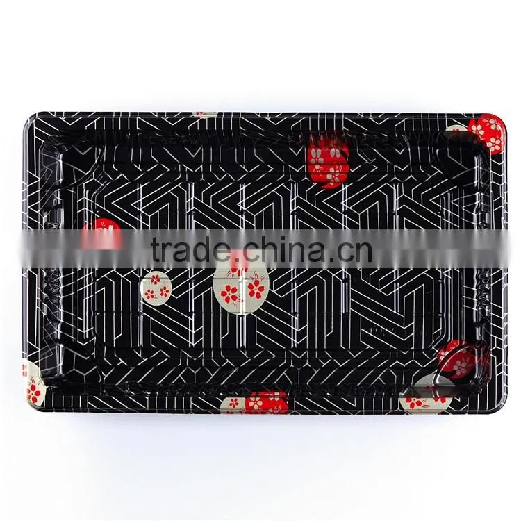 Disposable plastic salad sushi take away box