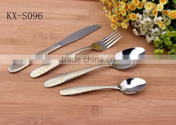 Gold-plated Handle Stainless Steel Cutlery Set Tableware