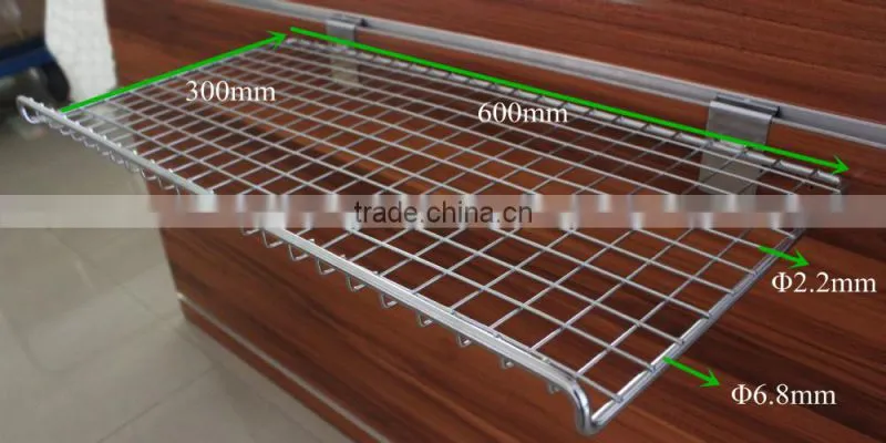 Supermarket Slatwall Wire Mesh Shelves