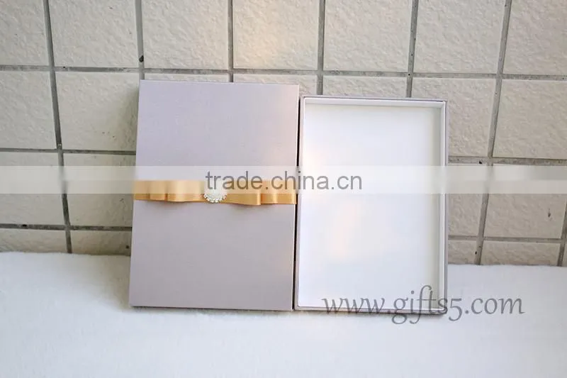 Fancy wedding invitation gift box with ribbon
