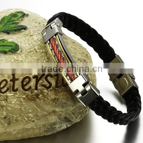 Fashion Colorful Titanium Steel Leather Bracelets Design