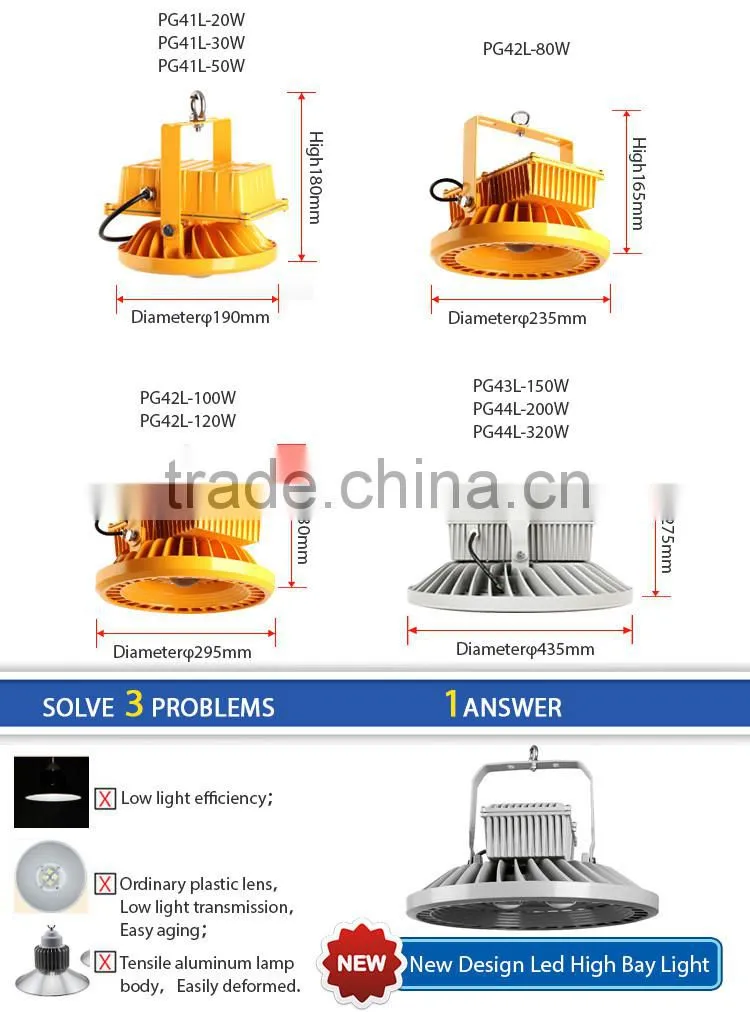High Efficiency super quality industrial 100w IP65 die cast aluminium housing led high bay light