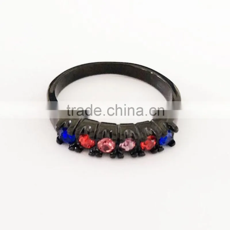 Jingli Jewelry stainless steel black coral women wedding rings (HZ-066)